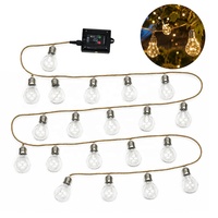 Guirlande lumineuse solaire LED d'extérieur pour jardin, étanche IP65, contrôle intelligent, 11 couleurs changeantes, corde de chanvre 30 pieds