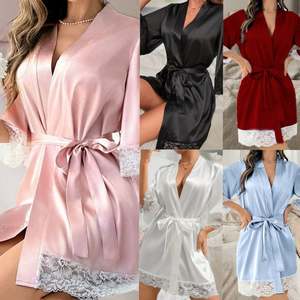 SFY2135 - Batas de Satén de Alta Calidad para Mujer, Vestido de Novia de Lujo, Lencería Sexy, Ropa de Dormir, Pijamas de Seda para Mujer, Batas de Novia Sexys - Product Image 3