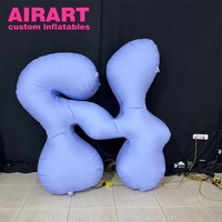 Lettres gonflables bleues tendance, lettres gonflables bleues pour les présentoirs publicitaires, lettres gonflables bleues en PVC