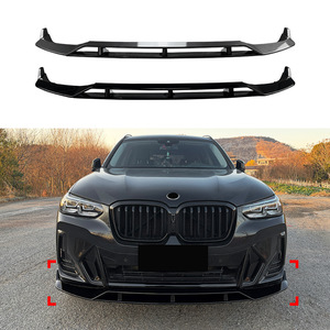 Amp Z Front Lip Splitter For Bmw X3 X4 G01 G02 Lci M Sport 2022 2024 Piano Black Carbon Fiber Texture Matte Finish - Product Image 1