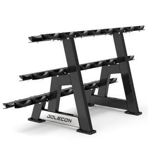 ชั้นวางดัมเบลโลหะ3ชั้นติดตั้งเร็วชั้นวางดัมเบลที่แข็งแรงใช้ในเชิงพาณิชย์ติดโลโก้ได้ตามต้องการใช้ในเชิงพาณิชย์ - Product Image 5