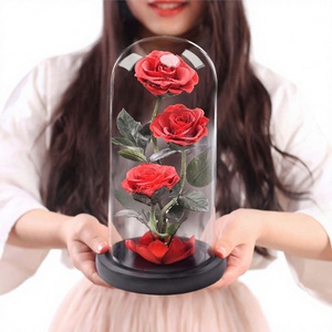 Wholesale Preserved Rose Flower Gift Box Valentine's Eternal Rose <strong>Bouquet</strong> in Glass Dome for Home Decor Gifting <strong>Forever</strong> Roses - Product Image 1