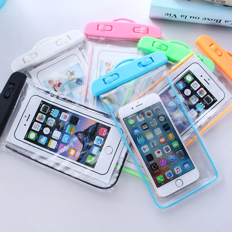 Customized PVC Waterproof Cell Phone Pouch Mobile Phone Case Clear Waterproof Dry Beach Bag With Lanyard