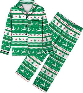 Ensembles de vêtements pour filles 2025 Meilleures offres Printemps Hiver à manches longues Filles Garçons Pyjamas Col rond Respirant Ensembles de vêtements pour filles soyeux - Product Image 5