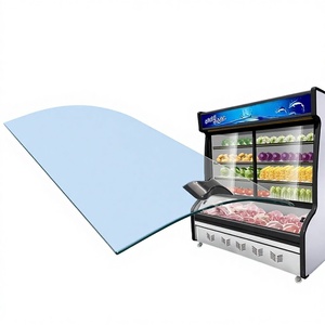 Vitrine à <span class=keywords><strong>porte</strong></span> incurvée en verre trempé pour congélateur et réfrigérateur avec fonction <span class=keywords><strong>de</strong></span> conservation <span class=keywords><strong>de</strong></span> la fraîcheur et couvercle coulissant personnalisable - Product Image 1