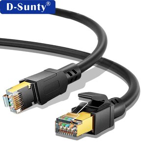 Factory Direct Cat8 Round Ethernet <b>Cable</b> 40Gbps 2000MHz Pure Bare Copper Shielded Communication Patch Cord - Product Image 1