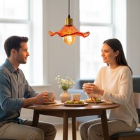 Lampe suspendue en verre en forme de fleur E27, luminaire de plafond, AC 85-265V 2700K 3500K pour salle à manger