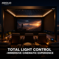 Pérgola de Techo Motorizada Elite con Persianas Ajustables para Cine en Casa en Azotea, Cine Privado al Aire Libre, Espacio de Entretenimiento de Lujo