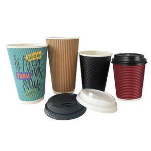 Tasse à café en papier à <span class=keywords><strong>triple</strong></span> couche isolée de 8oz, anti-brûlure - Product Image 4