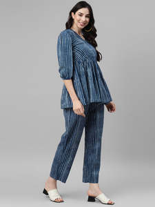 Women <b>Tie</b>-<b>Dye</b> Ankle Length Top With Trouser Half Sleeve Cord <b>Set</b> For Women Cotton Long Jumpsuits Western Dress for Women Stylish - Product Image 6
