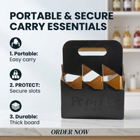 Boîte de transport portable en carton ondulé avec poignée, logo personnalisé, écologique, avec doublure en éponge, lot de 4, pour vin et boissons, avec gaufrage