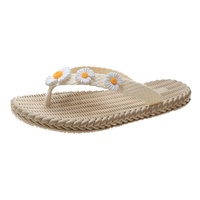Tongs d'été à fleurs de marguerites pour femmes et filles Sandales de plage