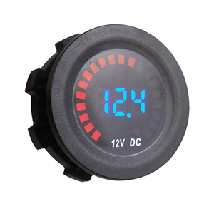 Voltímetro Digital LED de 12V 6V a 16V, Tipo Barra Gráfica, Redondo, para Montar en Panel, para Auto, Barco, RV, ATV - Product Image 1