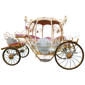 Carruaje de Calabaza Cenicienta para Boda, Transporte Especial, Vehículo de Calabaza, Carruaje Tirado por Caballos con Corona Decorativa de Metal - Product Image 4