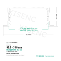 Boîtier modulaire en profilé aluminium 92*35mm, deux pièces, anodisé, pour électronique industrielle