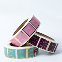 Autocollant adhésif étanche pour produits cosmétiques personnalisés, étiquette en rouleau de vinyle brillant, pour emballage privé, bouteilles de parfum, pièces