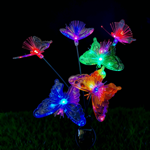 ไฟ LED พลังงานแสงอาทิตย์แบบชาร์จซ้ำได้ IP65 ปรับความสว่างได้ กันน้ำ รูปทรงผีเสื้อ ควบคุมแบบไร้สาย ปรับอุณหภูมิสีได้ สำหรับไฟสวน - Product Image 5