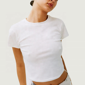 <span class=keywords><strong>T</strong></span>-<span class=keywords><strong>shirt</strong></span> court Y2K personnalisé blanc 100 % coton pour femme, sublimation, <span class=keywords><strong>sexy</strong></span>, respirant, haute qualité, uni, pour l'é<span class=keywords><strong>t</strong></span>é - Product Image 1