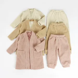 New Style Hot Sale Winter Warm Baby Gift Clothing Three Pieces Terry Fleece Fabric Organic Cotton Baby clothing Sets