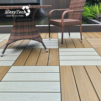 Tuiles de patio à emboîtement en faux bois pour terrasse sur béton WPC