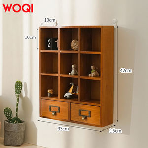 خشب صلب مثبت على الحائط من WOQI مع درجين طراز عتيق لجميع السيناريوهات لتخزين البطاقات الممغنطة - Product Image 3