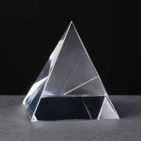 Presse-papiers pyramidal en cristal optique transparent avec gravure laser 3D personnalisée, prismes en verre, options de couleur jade, coffret cadeau - Cadeaux d'affaires