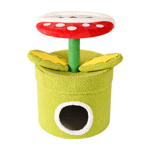 Flower <b>Cat</b> Nest House Warm Fully Enclosed with Sisal <b>Scratching</b> <b>Post</b> All-in-one Soft Breathable Pet Kennel Villa <b>Cat</b> <b>Tree</b> Tower - Product Image 1