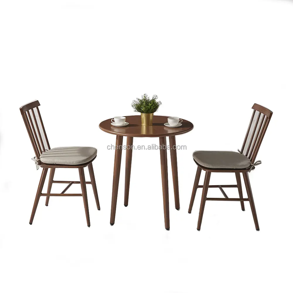 Jantar ao ar livre mesa cadeiras bambu olhar poltrona pátio mobiliário metal quadro jardim uso madeira conjunto