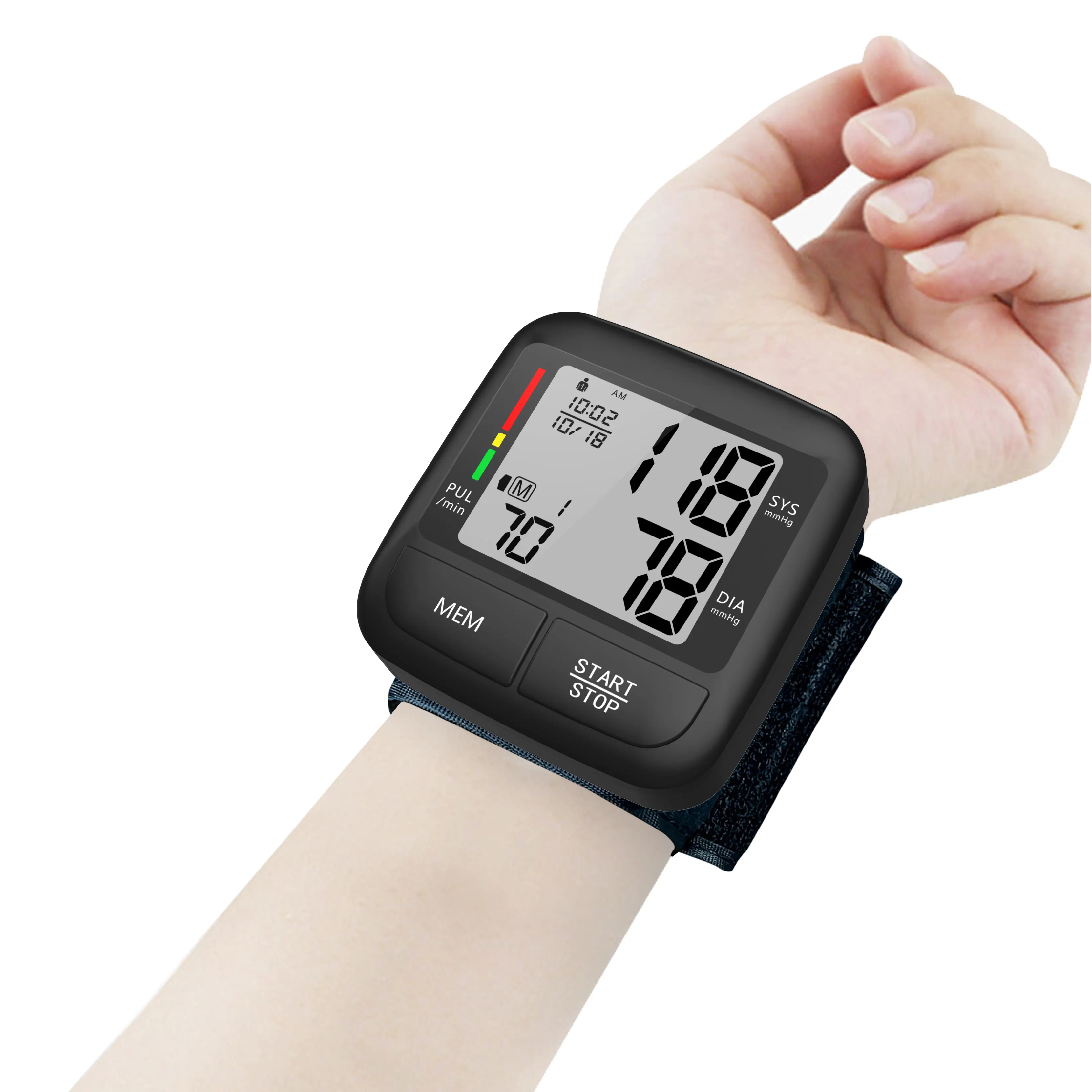 Neueste kaufen tragbare medizinische automatische Blutdruck messgerät LCD-Display Digital Wrist Electronic Bp Maschine Blutdruck messgerät