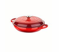Casserole en fonte émaillée avec double poignée pour cuisine, vente en gros d'usine