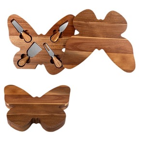 Planche à fromage en bois d'acacia, forme papillon, durable, pour servir lors de fêtes - Product Image 5
