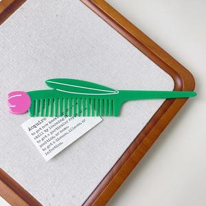 Nuevo Modelo de Peine Creativo con Forma de Tulipán, Sofisticado Peine de Acetato con Diseño de Animales y Vegetales, 16 cm, Dulce y Casual - Product Image 4