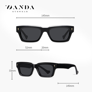 Danda <b>Sunglasses</b> S32108 Black <b>Square</b> Frame UV400 Polarized Driving Sun Protection Unisex TAC Lens - Product Image 4