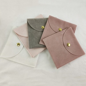 Custom Personalized Velvet Small <b>Envelope</b> Flap Microfiber Jewelry Pouch With Logo for Jewelry Bag Packaging Bags - Product Image 1