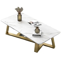 Ensemble de meubles de salon moderne nordique noir blanc carré rond or Table basse en bois livres de luxe marbre noir pour un usage domestique