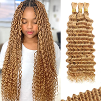 Cheveux humains vierges en vrac, ondulés profonds, naturellement bouclés pour tresses, pour coiffures bohèmes et Goddess Locs, vente en gros