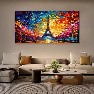Tour Eiffel <span class=keywords><strong>nuit</strong></span> étoilée à <span class=keywords><strong>Paris</strong></span> célèbre Art mural de Van Gogh encadré toile affiche impression maison cuisine bureau décor huile moyen - Product Image 4