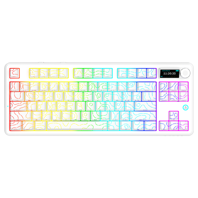 Ajazz AK870 V2 Tri-Mode Mechanical Gaming Keyboard Wired/Wireless Kailh Switch Hot-Swappable Gasket Mount RGB Gaming Keyboard
