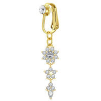 Nouveau style de pendentif de nombril pour femmes tendance, faux piercing non-percé, en cuivre incrusté de zircon, avec pendentif tête de lapin, clip de nombril