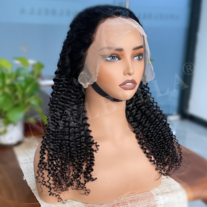 Perruque frisée Angelbella <span class=keywords><strong>en</strong></span> cheveux humains, Lace Front HD transparente 13x6, densité 220%, pour femmes, style Afro Kinky Curly - Product Image 2