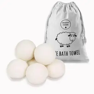 Factory promotion biodegradable natural eco friendly white wool felt washing balls dry cleaning ball