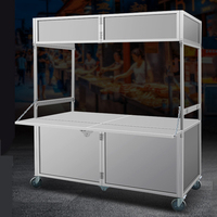 Camion de nourriture pliable électrique à quatre roues en acier inoxydable pour café, jus, hot-dogs - Chariot tricycle multifonction