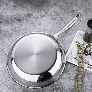 Poêle en acier inoxydable 304 facile à nettoyer, finition miroir, 22/24/30 cm, pour cuisinière à gaz et plaque à induction - Product Image 4