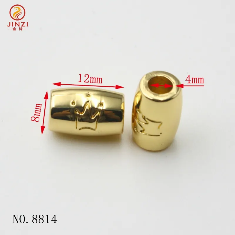 wholesale metal round gold beads with logo zinc alloy custom metal engraved logo beads for jewelry making