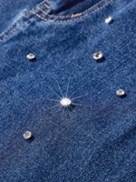 Jeans en strass de style nouveau avec une silhouette droite ample, un design fluide et un style décontracté et tendance