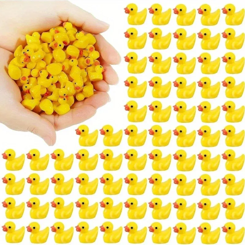 12 colors Resin Mini Duck Miniature Figurines Ornaments Decor Yellow Animal Garden Crafts Tiny Duck Landscape Plants Fairy