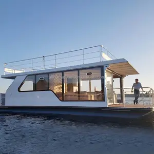 New Design Large Best Luxury and Best Priced Fishing Boat Made in China Floating Villa Houseboat Modern Houseboat Prefab House