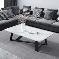 Table basse de luxe compacte à motif simple pour petit appartement, table d'appoint de canapé de salon