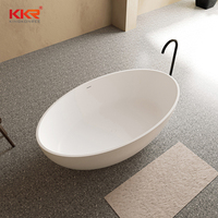 Baignoire autoportante de luxe KKR en surface solide, taille personnalisable, réparable, certifiée CUPC, pour adultes