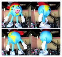 Globe Terrestre Gonflable en Tissu Oxford, Personnage de Dessin Animé, Décoration Suspendue pour Événements